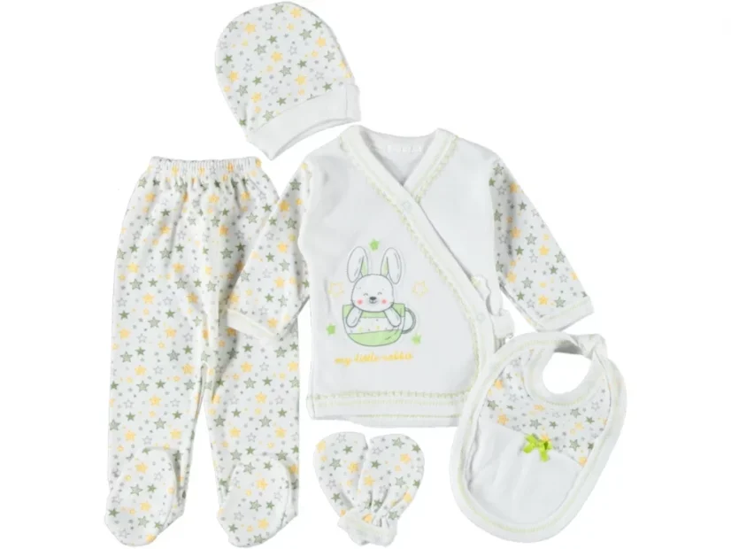Set 5 pezzi per neonati Little Baby verde 56