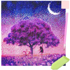 Diamantová malba 5D Strom života 30 × 30 cm