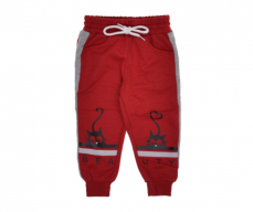 Pantaloni pentru copii Pisică rosu 98