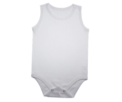 Body din bumbac fără mâneci pentru copii crem