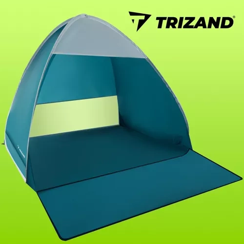 Samorozkládací plážový stan 195×150×110 cm, modro-bílý