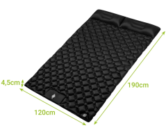 Dvoumístná nafukovací karimatka s integrovanou nožní pumpou 120 × 190 cm