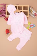 Completo bimbo 3 pezzi Butterfly – body, pantaloni e cappellino