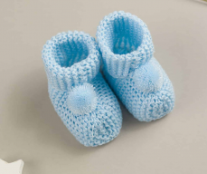 Botosei cu pompom pentru bebelusi bleu