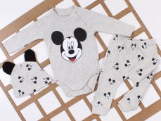 3 piese haine bebe body-panataloni-căciulă Mickey