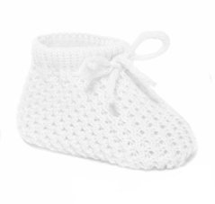 Scarpine per neonati all’uncinetto bianco