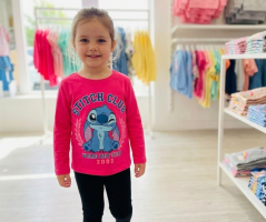 Tricou cu mânecă lungă Stitch fuchsia