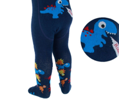 Dětské bavlněné punčocháče tm. modré Dino