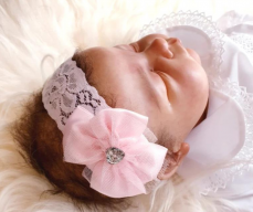 Fasce capelli per neonata rosa Fiocco