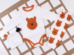 Set pentru bebe body, pantaloni, căciulă Winnie the Pooh