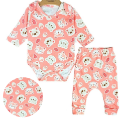 Completo bimbi 2 pezzi – body e pantaloni con animaletti