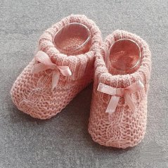 Capáčky s mašličkou starorůžové