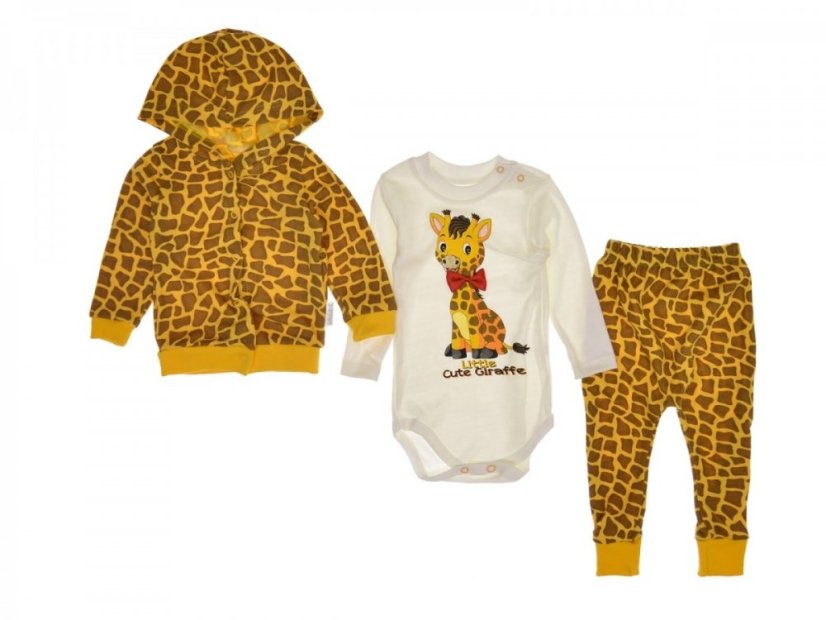 Set di 3 pezzi per bambini felpa, pantaloni, body Giraffa