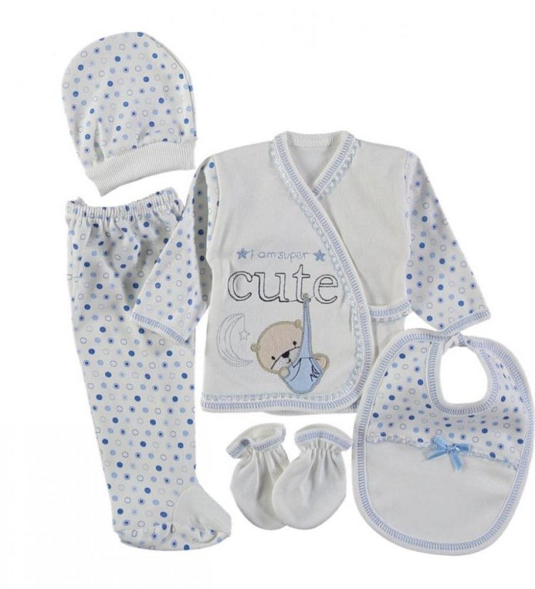 5 dílná souprava do porodnice Cute bíločervená 56
