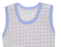 Body bebe fără mâneci alb-bleu 56