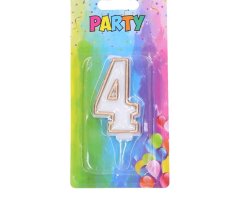 Candela di compleanno numero 4, oro, 4 x 6 cm