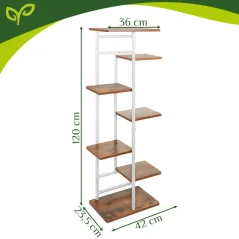Stojan na květiny 120 × 42 × 23,5 cm se 7 policemi bílý