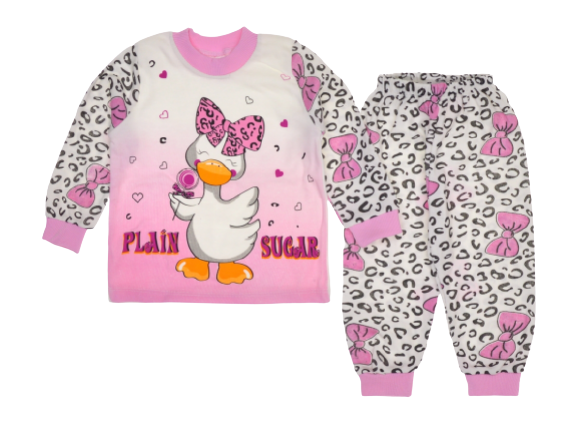 Detské dievčenské pyžamo s dlhými rukávmi Kačička