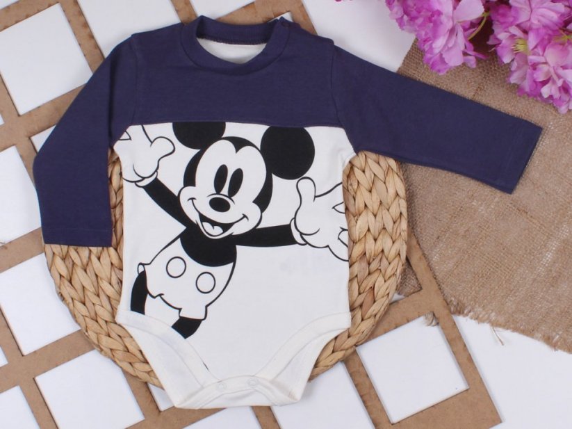 Body neonati manica lunga Mickey Mouse