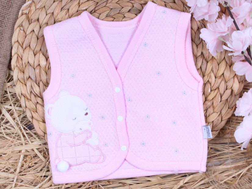Vesta pro miminko Bear růžová Vesta pro miminko Bear růžová