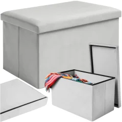Lavice s úložným prostorem 60 × 30 × 30 cm skládací, šedá