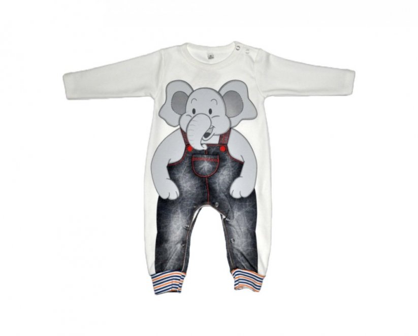 Tutina per neonati cottone Elefante | grigio