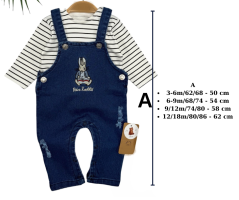 2dílná dětská souprava – tričko a džínové kalhoty s laclem Rabbit