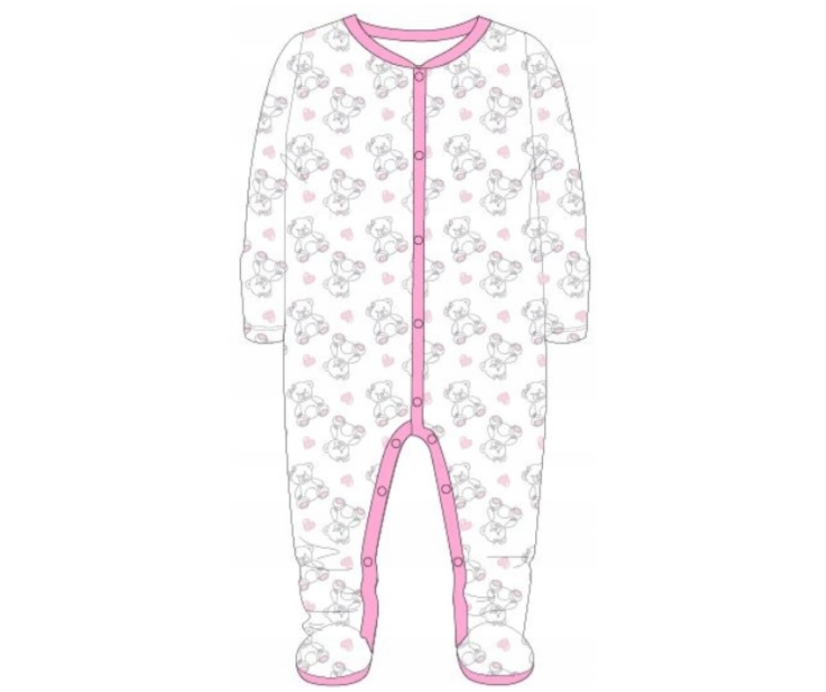 Pagliaccetto per bambini Orsetto e cuoricini bianco
