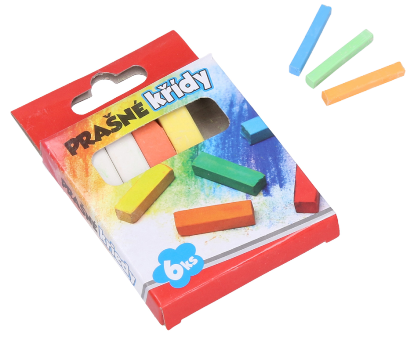 Barevná křída 6 ks – 8 × 1,1 cm