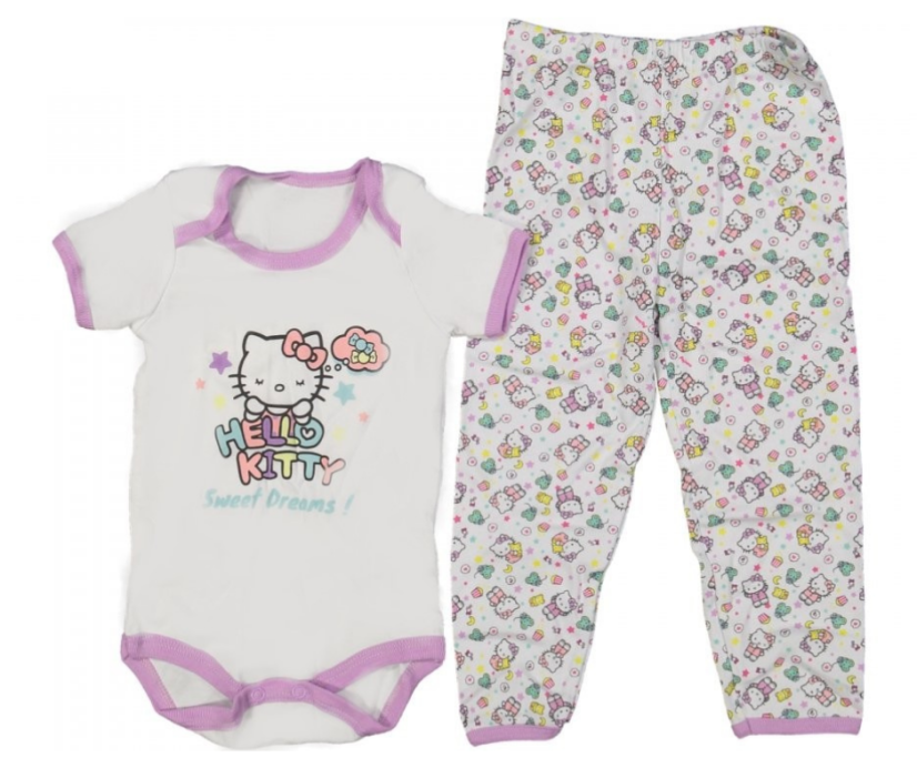 Compleu 2 piese pentru copii-body-panataloni Hello Kitty