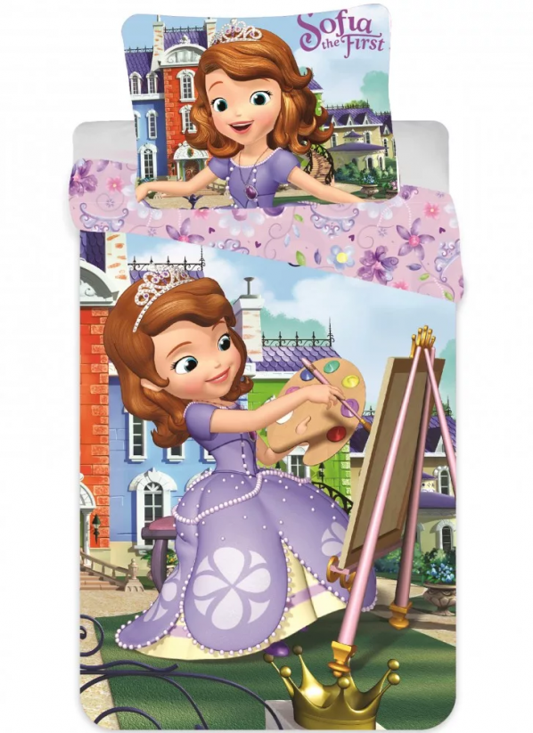 Lenjerie de pat din bumbac copii Disney Sofia | 90 × 140