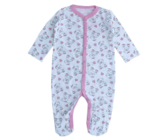 Pagliaccetto per bambini Orsetto e cuoricini bianco