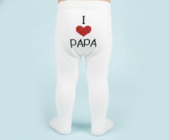 Dětské punčocháče I love papa bílé
