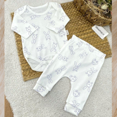 2-dielna detská súprava – body a tepláčky Zajačik