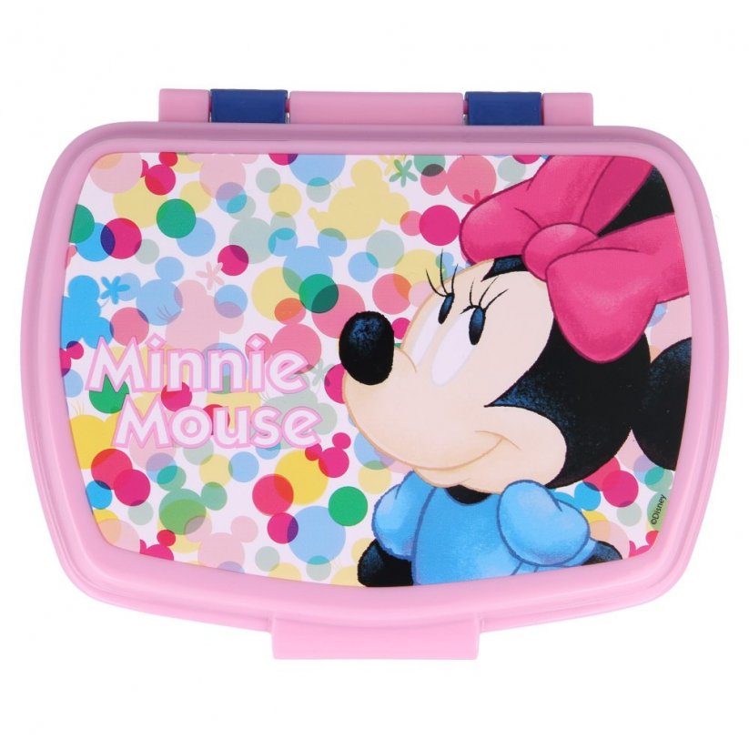 Dětský plastový svačinový box Minnie Mouse | 16 x 12 x 5 cm