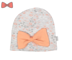 Cappello per bambina con Fiocco grigio/orange 48