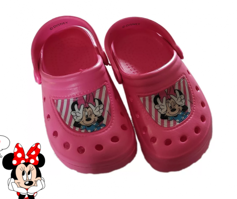 Gumové pantofle Minnie růžové
