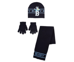Dětská čepice, šála a rukavice Bluey navy