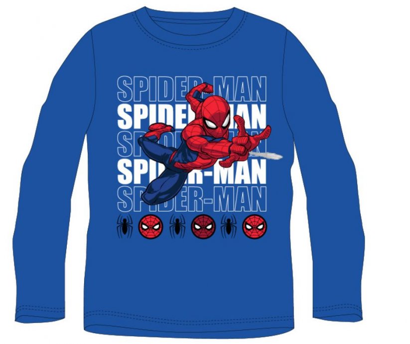 Tricou cu mâneca lungă Spiderman blu