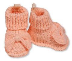 Capačky s mašličkou lososové