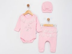 3dílná dětská souprava Butterfly – body, tepláčky a čepička