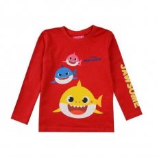 Dětské tričko dl. rukáv Baby Shark červené