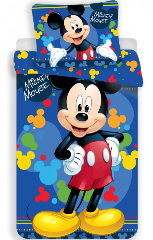 Lenjerie de pat copii Mickey Mouse | 140 × 200 cm