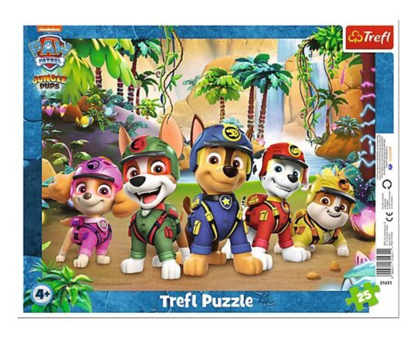 Puzzle Paw Patrol vkládací 35 × 24 cm - 25 dílků