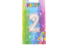 Candela di compleanno numero 2, oro, 4 x 6 cm