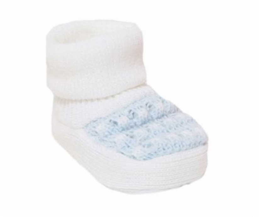 Scarpine per neonato con motivo bianco-blu