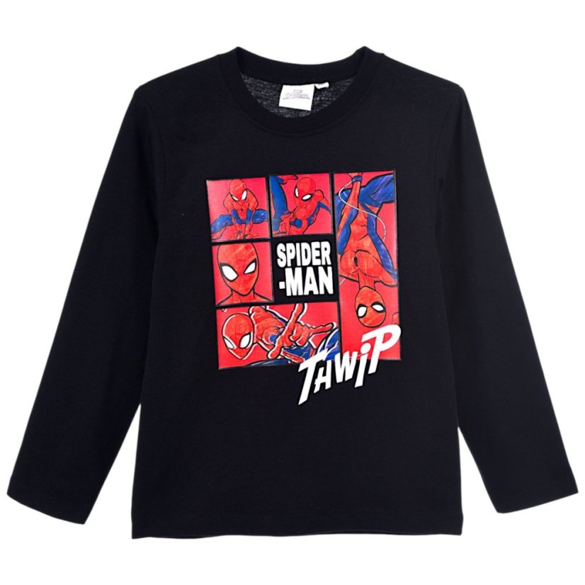 Tričko dlouhý rukáv Spiderman černé
