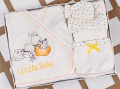 5 dielna dojčenská súprava Little Rabbit bieložltá 56