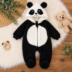 Dětský overal hřejivý Panda s kapucí