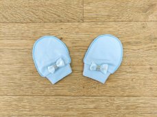 Set cappello e guanti per bebe blu